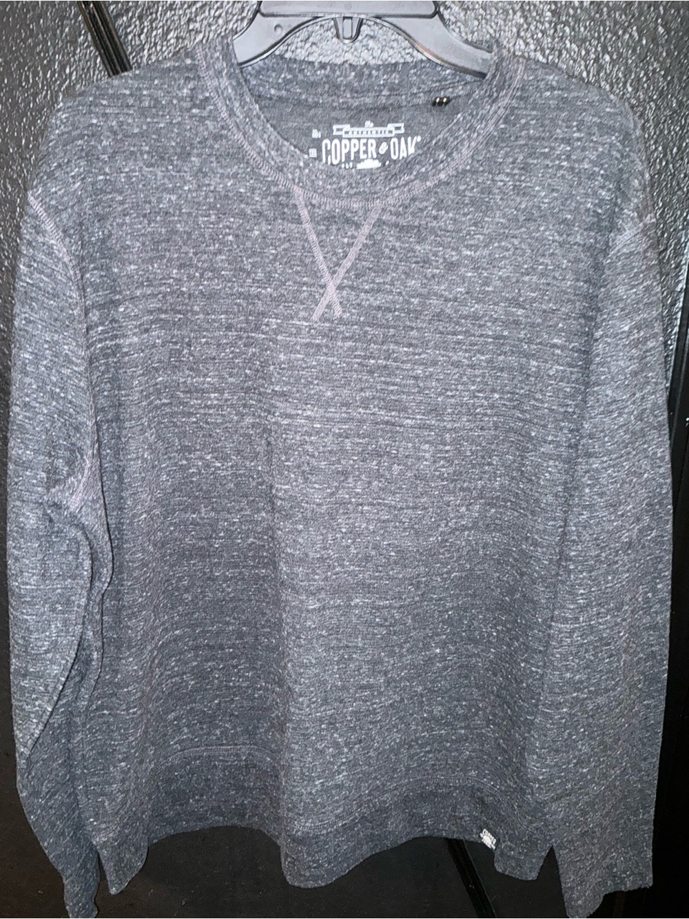 Copper & Oak Men’s Marled Pullover Sweater XL Gray Lightweight Crewneck